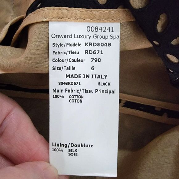 Michael Kors Made In Italy Black Caramel Cotton Silk Embroidered Cutout Blazer 6 - Picture 12 of 15